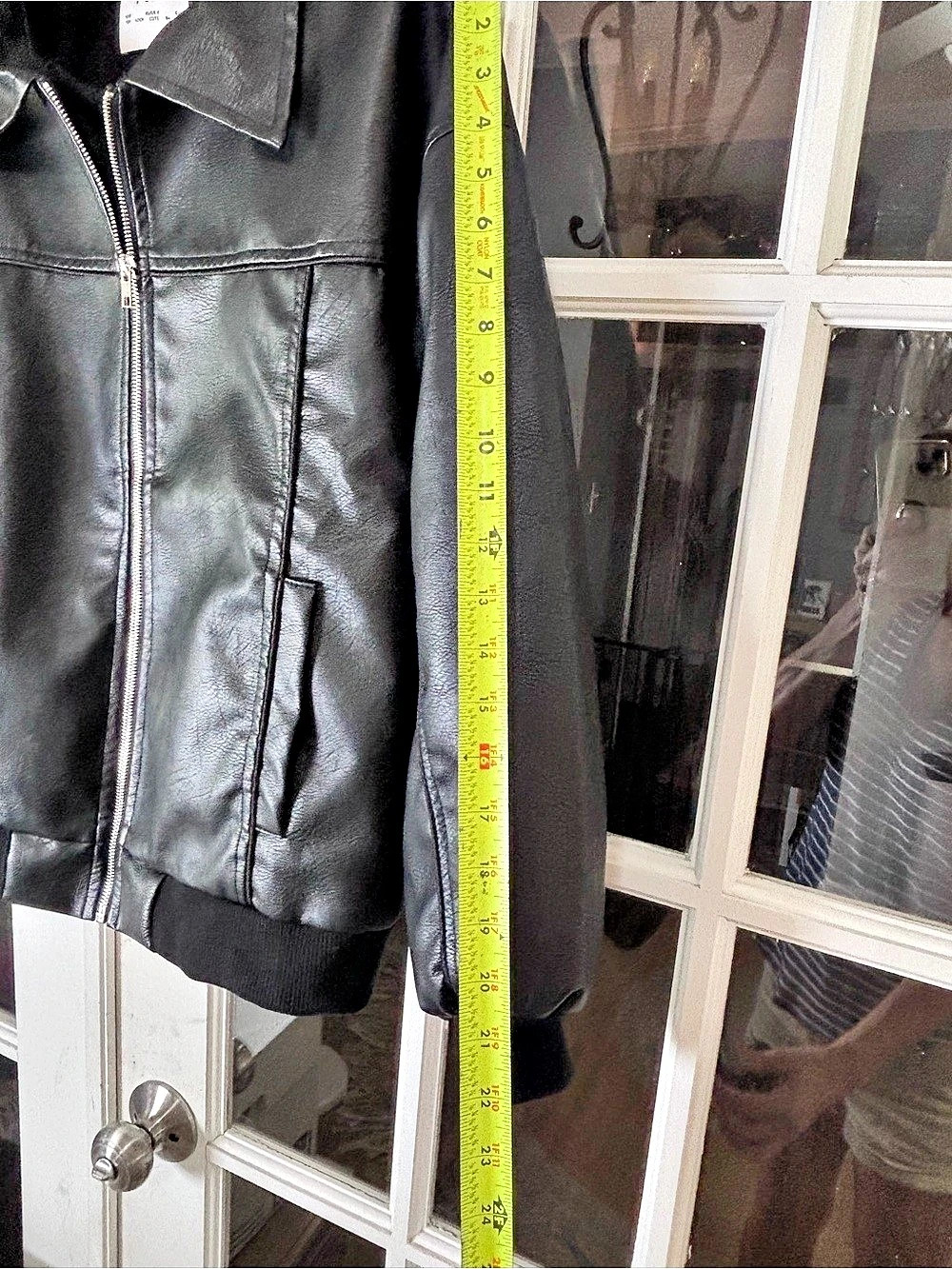 Princess Polly Goldsmith Black Faux Leather Bomber Jacket PPE082201 Medium - Picture 8 of 10